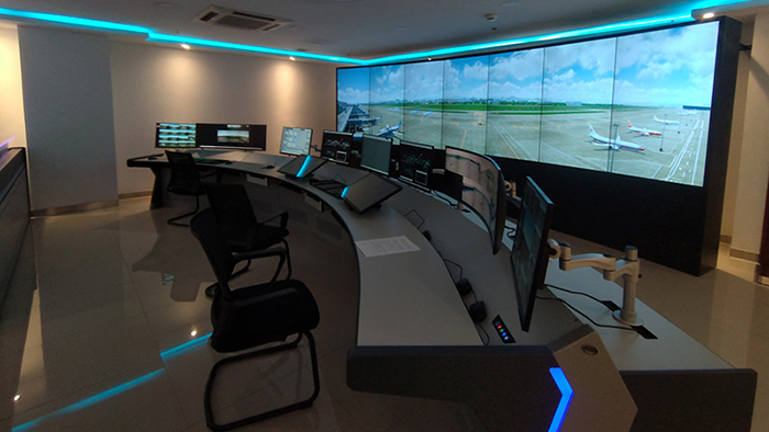 機場航班指揮系統電視墻和操作臺鈑金定制交付